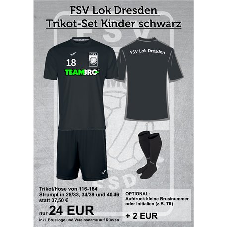 FSV Lok Dresden TR Set Kinder schwarz